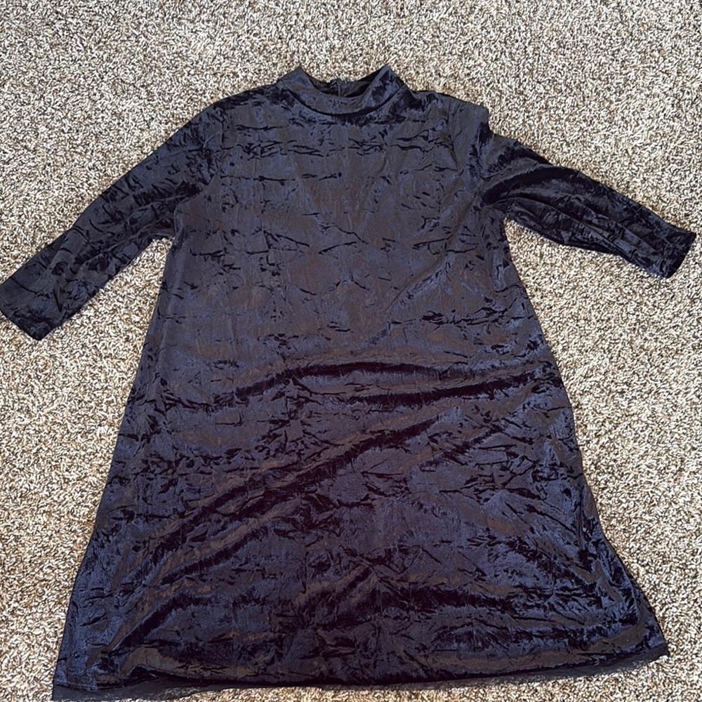 Simply Vera Vera Wang Black Velvet-Style Mock Turtleneck Dress